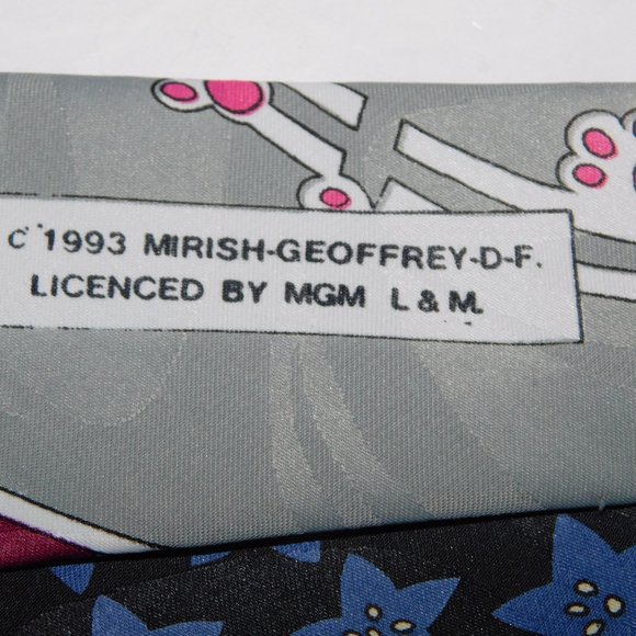 VTG 1993 The Pink Panther Race Car Track Oscardo Necktie Tie 90s - Picture 7 of 9